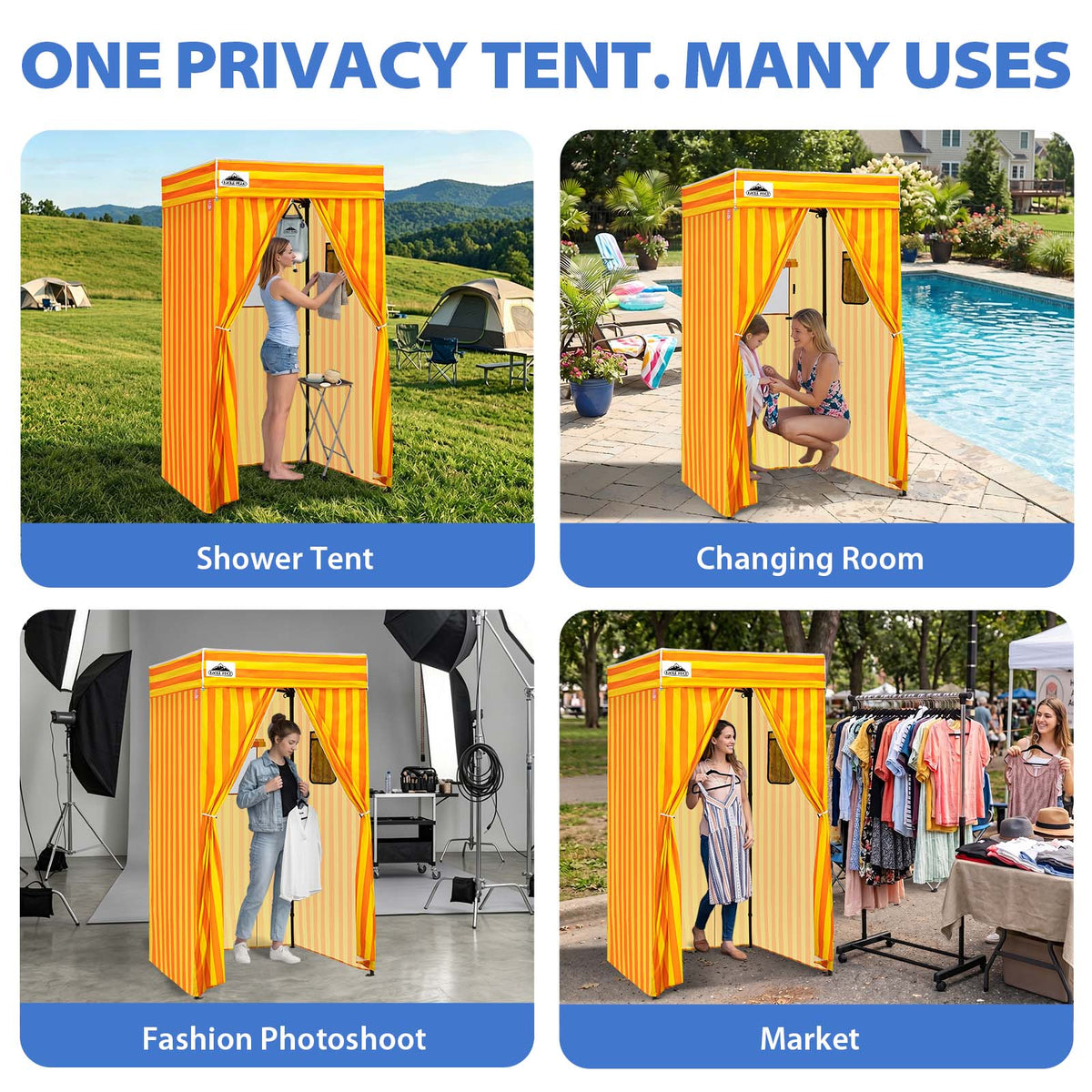 4x4 Pop Up Changing Tent, Flat Top Changing Room - Eagle Peak®