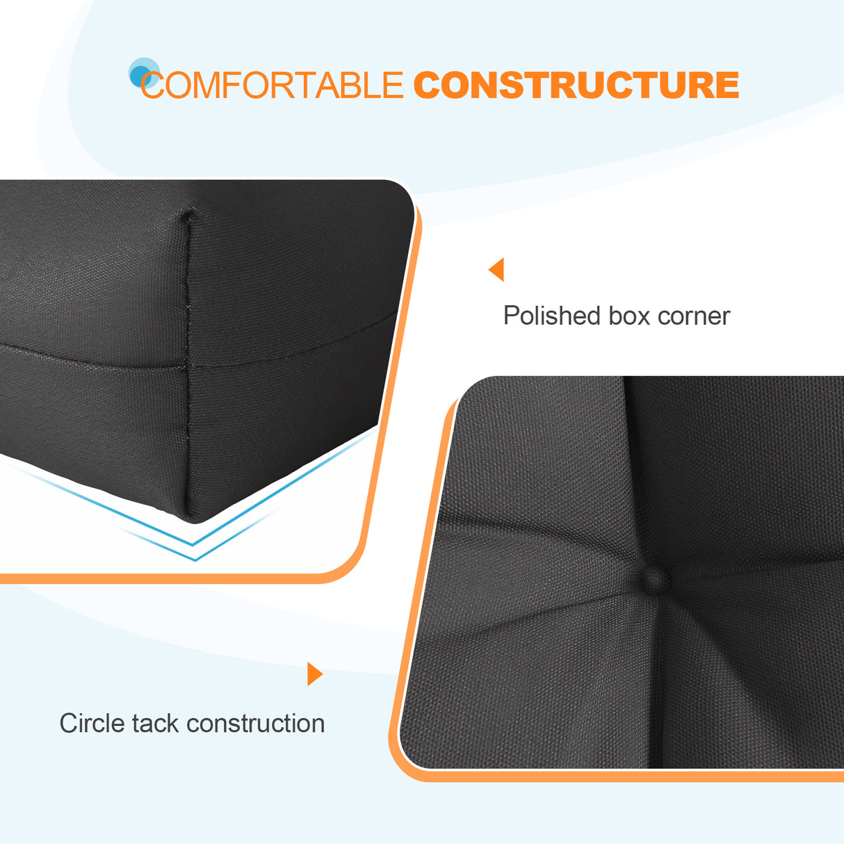 Tufted Outdoor/Indoor Seat/Back Chair Cushion, Set of 2, 42'' x 21''