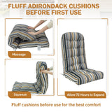 5" High Back Adirondack Chair Cushions, 49x20x5 in, Set of 1/2/4 - Eagle Peak Custom Canopy Tent