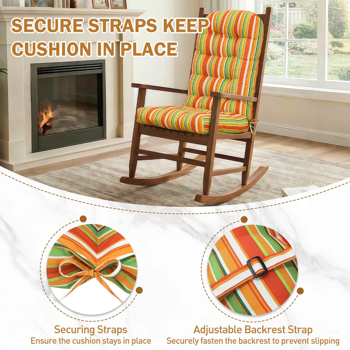 5" High Back Adirondack Chair Cushions, 49x20x5 in, Set of 1/2/4 - Eagle Peak Custom Canopy Tent