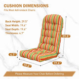 5" High Back Adirondack Chair Cushions, 49x20x5 in, Set of 1/2/4 - Eagle Peak Custom Canopy Tent