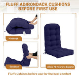 5" High Back Adirondack Chair Cushions, 49x20x5 in, Set of 1/2/4 - Eagle Peak Custom Canopy Tent