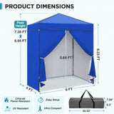 6x4 Instant Pop Up Canopy Tent  with 4 Side Wall Panels