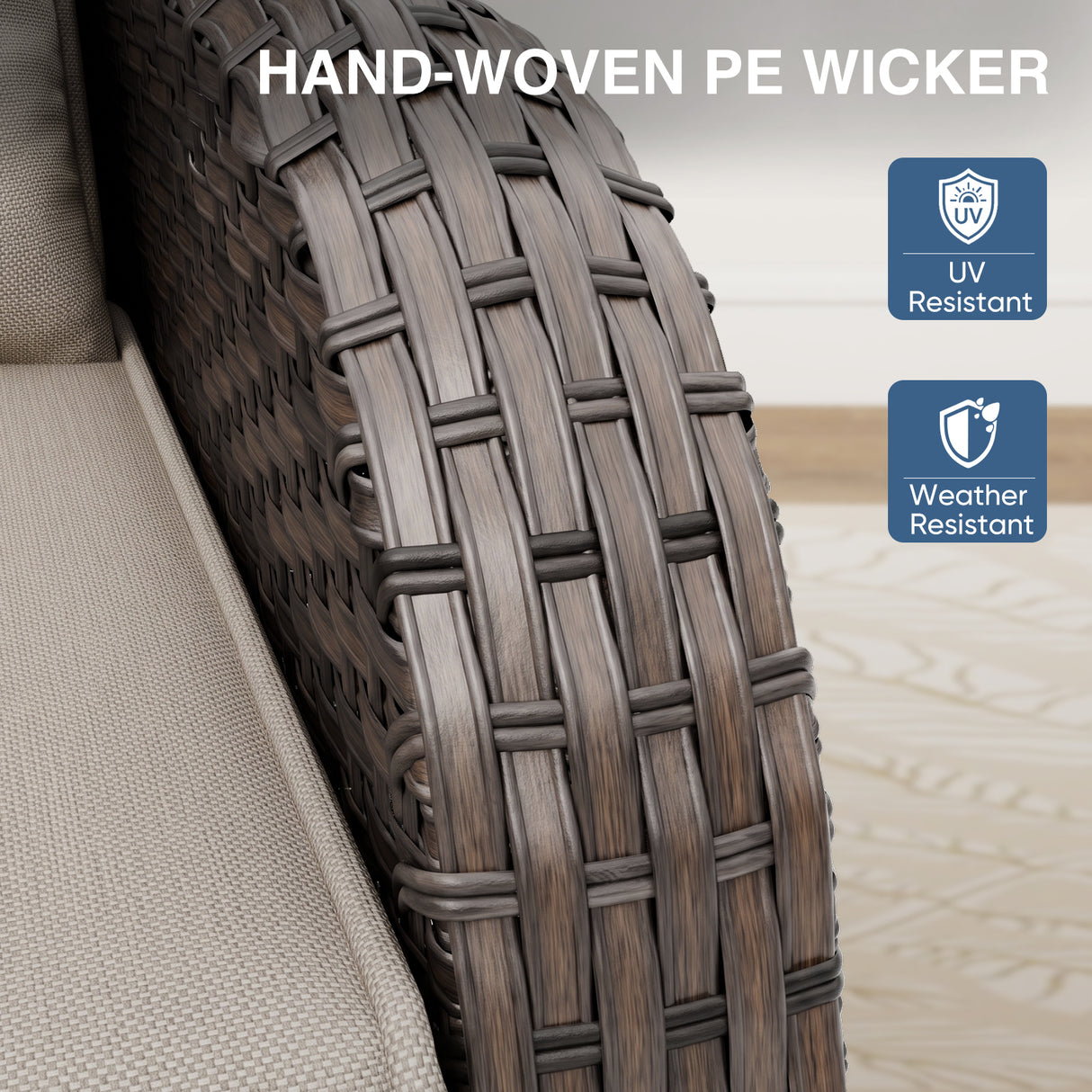 Outdoor Wicker Recliner Chair with Footrest