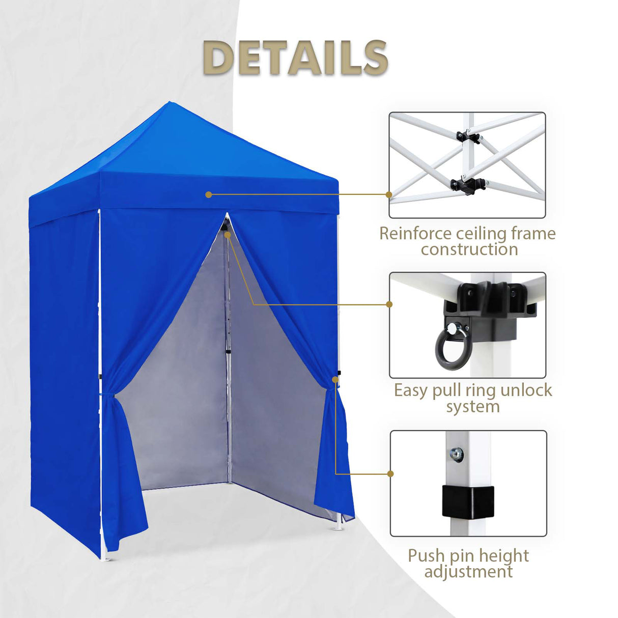 EAGLE PEAK Straight Leg Outdoor Portable Canopy Tent with Removable Sunwalls 5x5 ft, Carry Bag Included