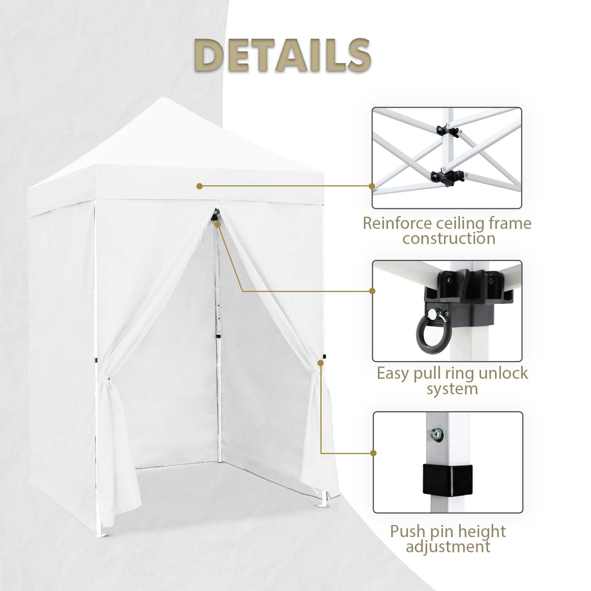 EAGLE PEAK Straight Leg Outdoor Portable Canopy Tent with Removable Sunwalls 5x5 ft, Carry Bag Included