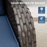 Outdoor Wicker Recliner Chair with Footrest