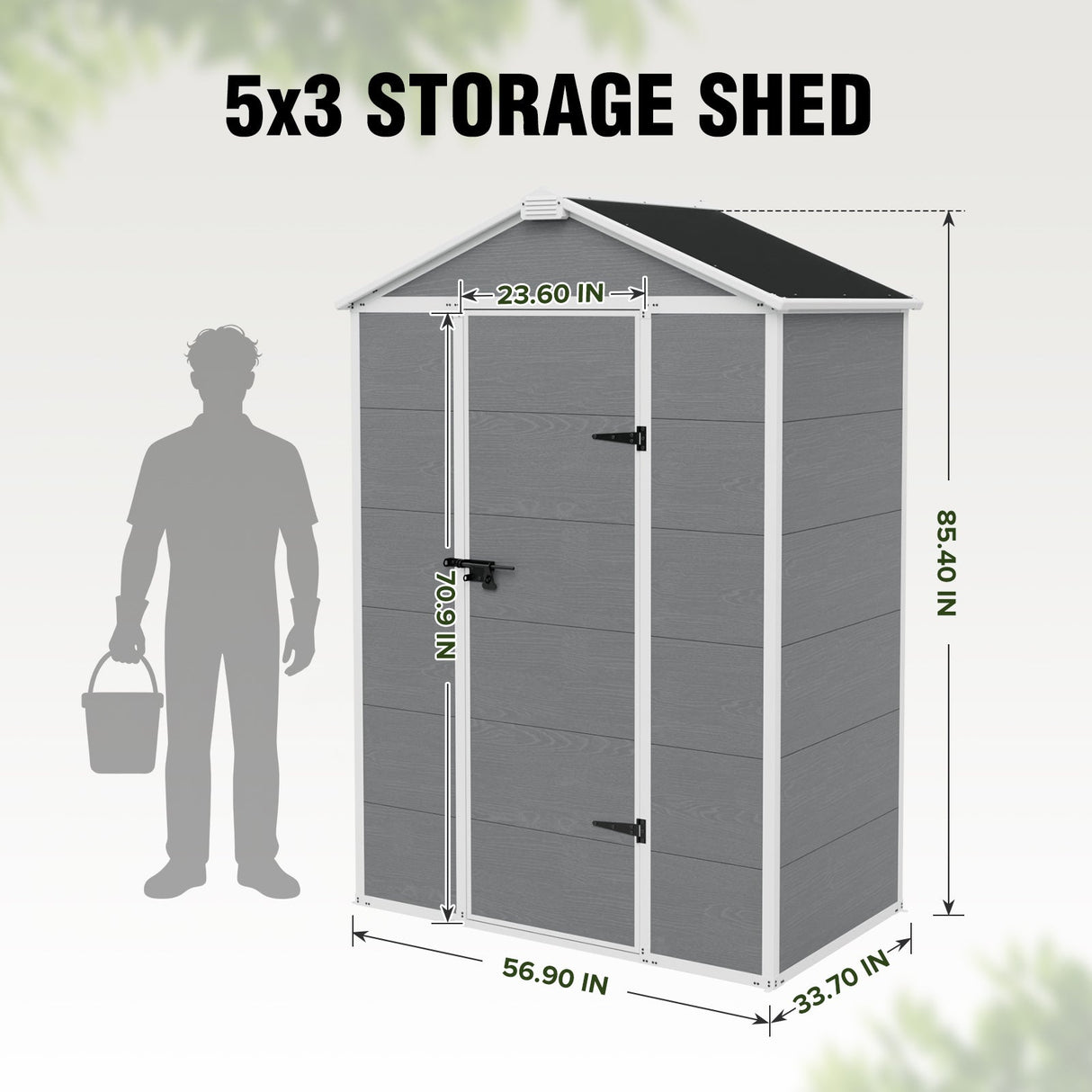 5x3/6x4/6x8/8x8/10x8 FT Outdoor Storage Shed with Floor - Eagle Peak®