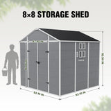 5x3/6x4/6x8/8x8/10x8 FT Outdoor Storage Shed with Floor - Eagle Peak®