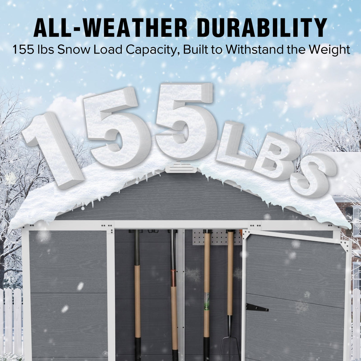 5x3/6x4/6x8/8x8/10x8 FT Outdoor Storage Shed with Floor - Eagle Peak®
