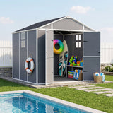 5x3/6x4/6x8/8x8/10x8 FT Outdoor Storage Shed with Floor - Eagle Peak®