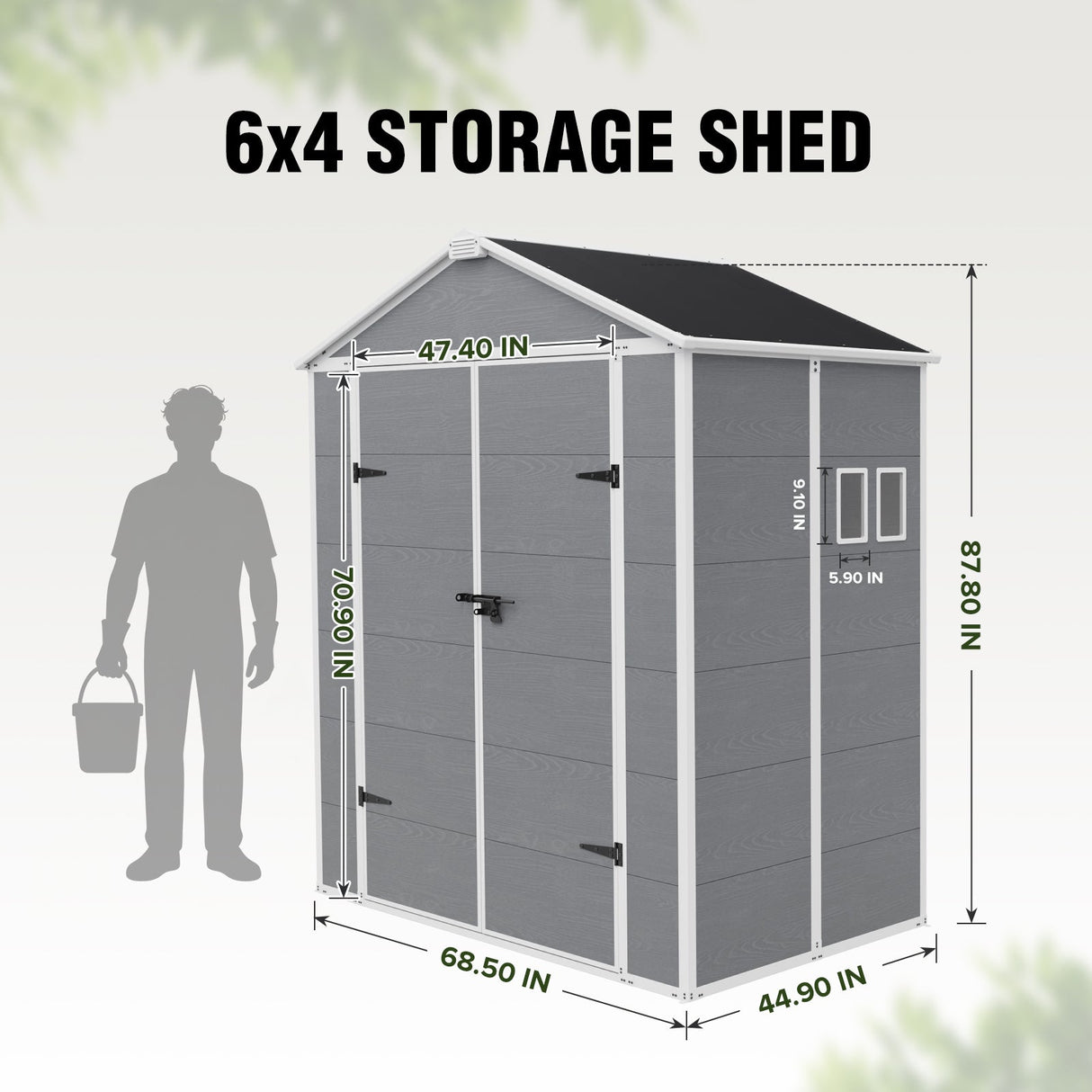 5x3/6x4/6x8/8x8/10x8 FT Outdoor Storage Shed with Floor - Eagle Peak®