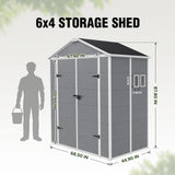 5x3/6x4/6x8/8x8/10x8 FT Outdoor Storage Shed with Floor - Eagle Peak®