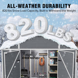 5x3/6x4/6x8/8x8/10x8 FT Outdoor Storage Shed with Floor - Eagle Peak®