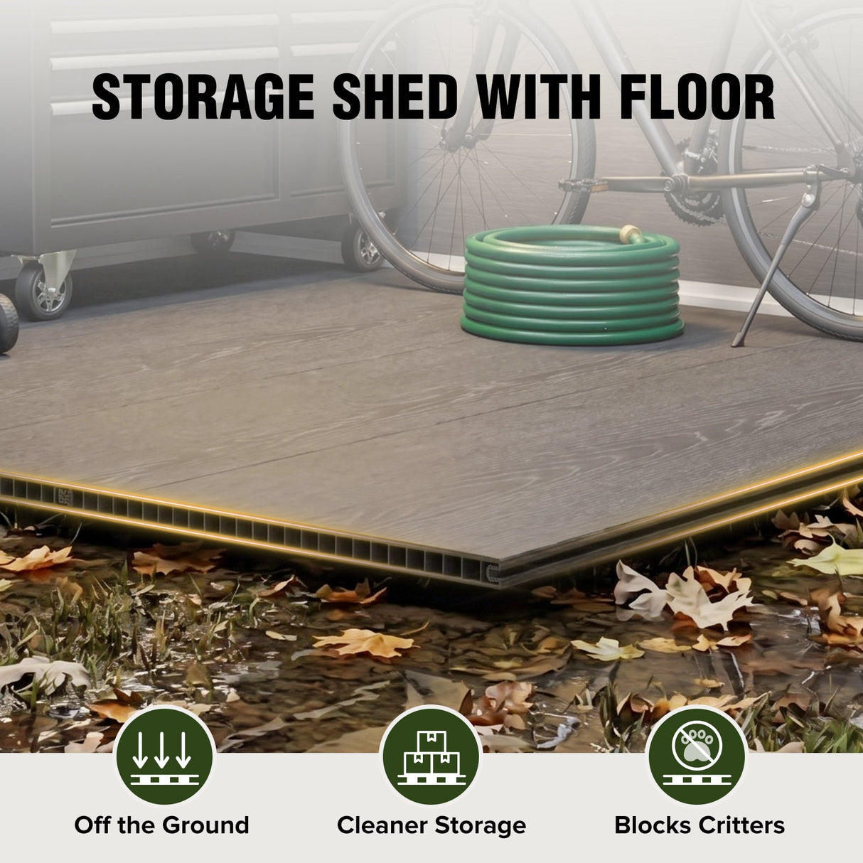 5x3/6x4/6x8/8x8/10x8 FT Outdoor Storage Shed with Floor - Eagle Peak®