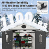 5x3/6x4/8x6/8x8 Outdoor Storage Shed with Floor, White/Gray - Eagle Peak®