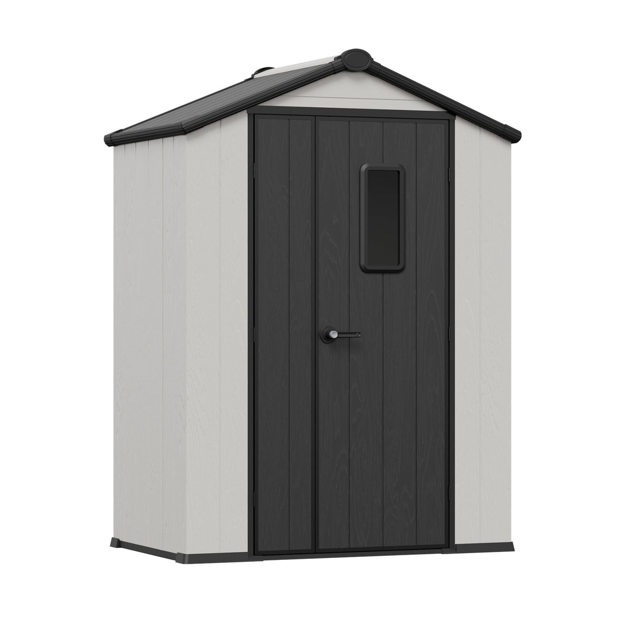 5x3/6x4/8x6/8x8 Outdoor Storage Shed with Floor, White/Gray - Eagle Peak®