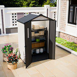 5x3/6x4/8x6/8x8 Outdoor Storage Shed with Floor, White/Gray - Eagle Peak®