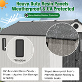 5x3/6x4/8x6/8x8 Outdoor Storage Shed with Floor, White/Gray - Eagle Peak®