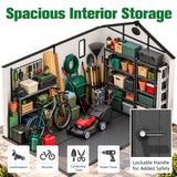 5x3/6x4/8x6/8x8 Outdoor Storage Shed with Floor, White/Gray - Eagle Peak®
