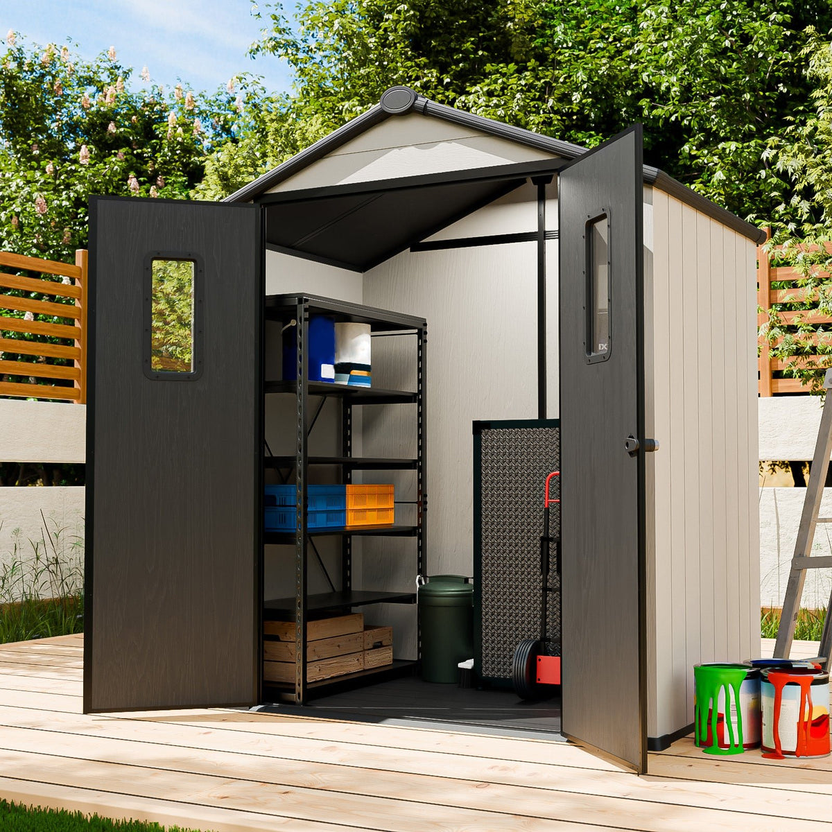 5x3/6x4/8x6/8x8 Resin Outdoor Storage Shed,Weatherproof Garden Shed - Eagle Peak®