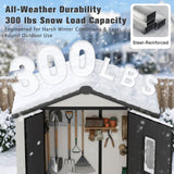 5x3/6x4/8x6/8x8 Resin Outdoor Storage Shed,Weatherproof Garden Shed - Eagle Peak®