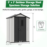 5x3/6x4/8x6/8x8 Resin Outdoor Storage Shed,Weatherproof Garden Shed - Eagle Peak®