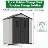 5x3/6x4/8x6/8x8 Resin Outdoor Storage Shed,Weatherproof Garden Shed - Eagle Peak®