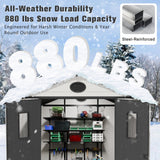5x3/6x4/8x6/8x8 Resin Outdoor Storage Shed,Weatherproof Garden Shed - Eagle Peak®