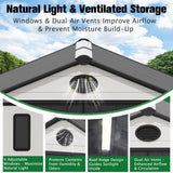 5x3/6x4/8x6/8x8 Resin Outdoor Storage Shed,Weatherproof Garden Shed - Eagle Peak®