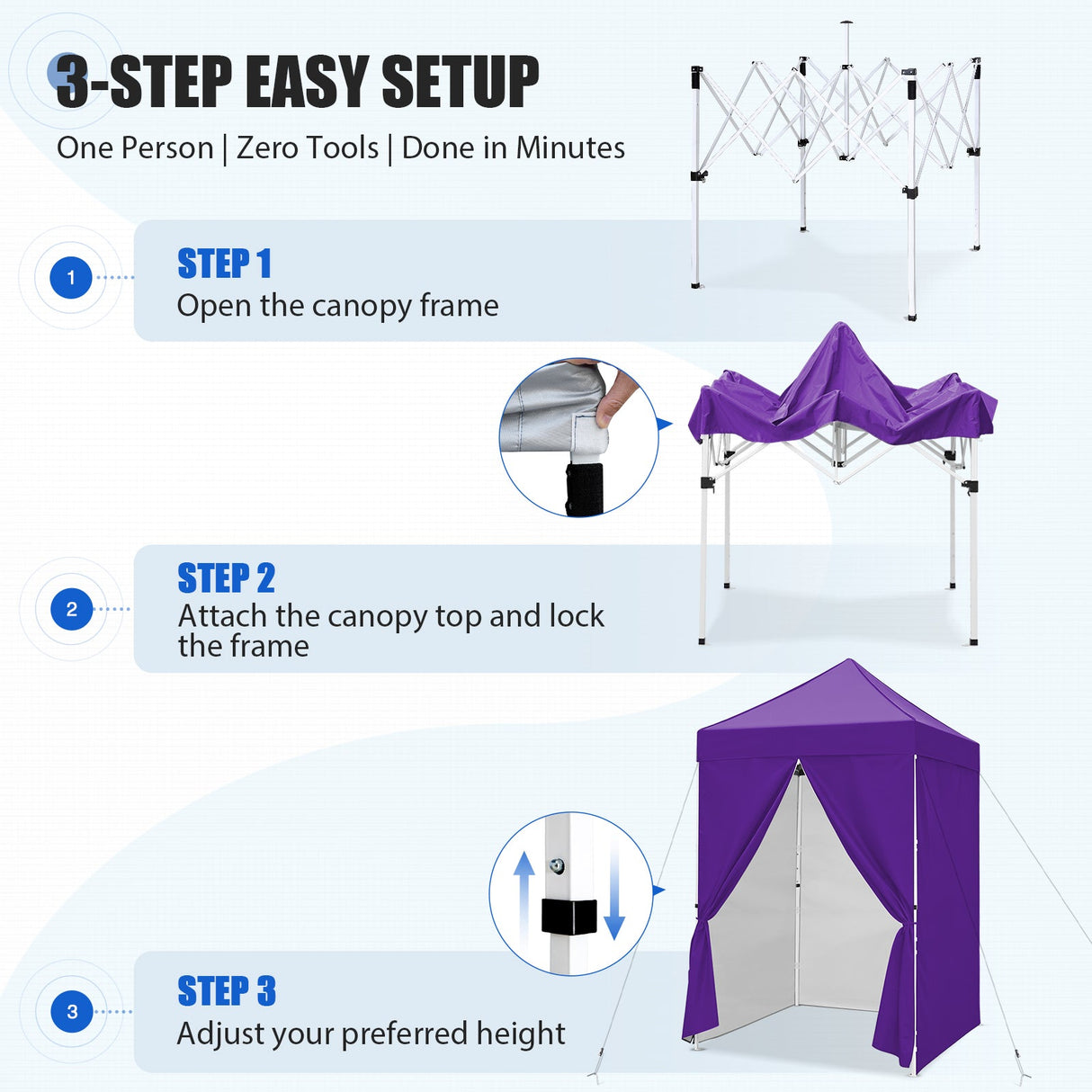 5x5 Instant Canopy with 4-Side Wall Panels - Eagle Peak®