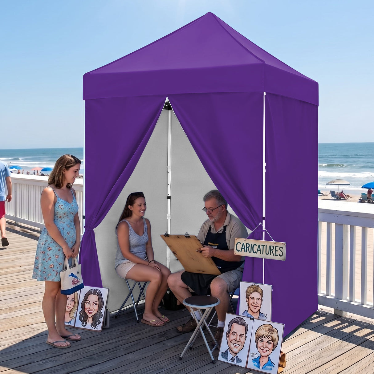 5x5 Instant Canopy with 4-Side Wall Panels - Eagle Peak®