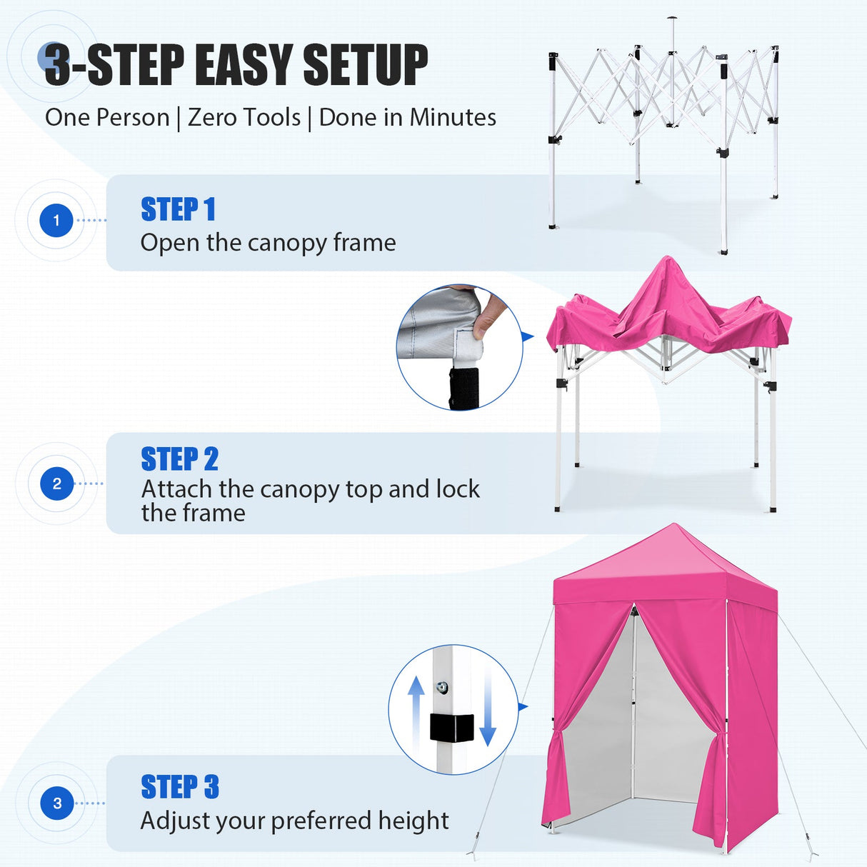 5x5 Instant Canopy with 4-Side Wall Panels - Eagle Peak®