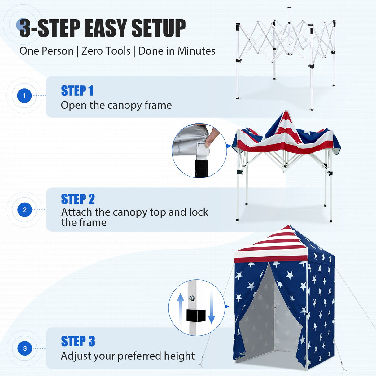 5x5 Instant Canopy with 4-Side Wall Panels - Eagle Peak®