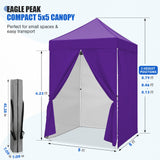 5x5 Instant Canopy with 4-Side Wall Panels - Eagle Peak®