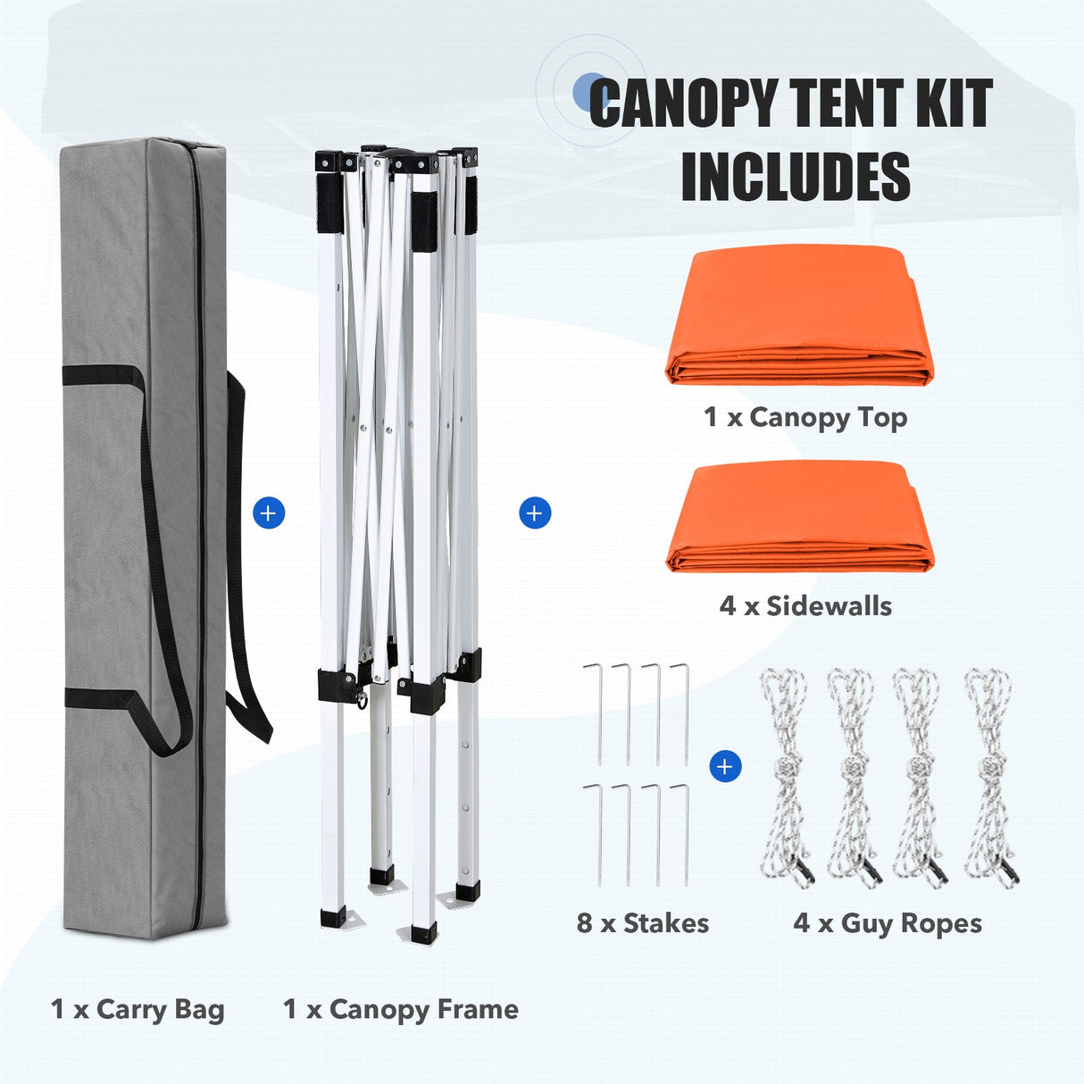 5x5 Instant Canopy with 4-Side Wall Panels - Eagle Peak®