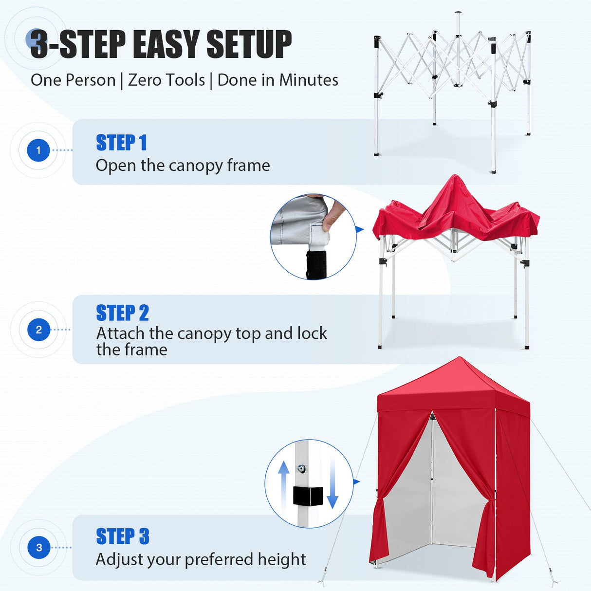 5x5 Instant Canopy with 4-Side Wall Panels - Eagle Peak®