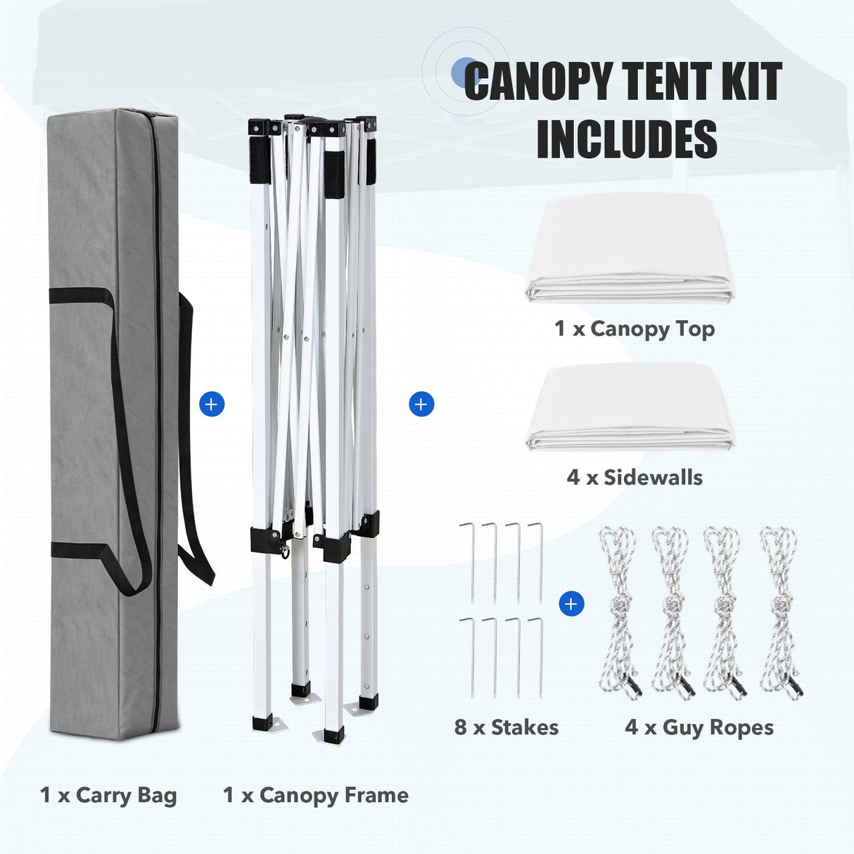 5x5 Instant Canopy with 4-Side Wall Panels - Eagle Peak®