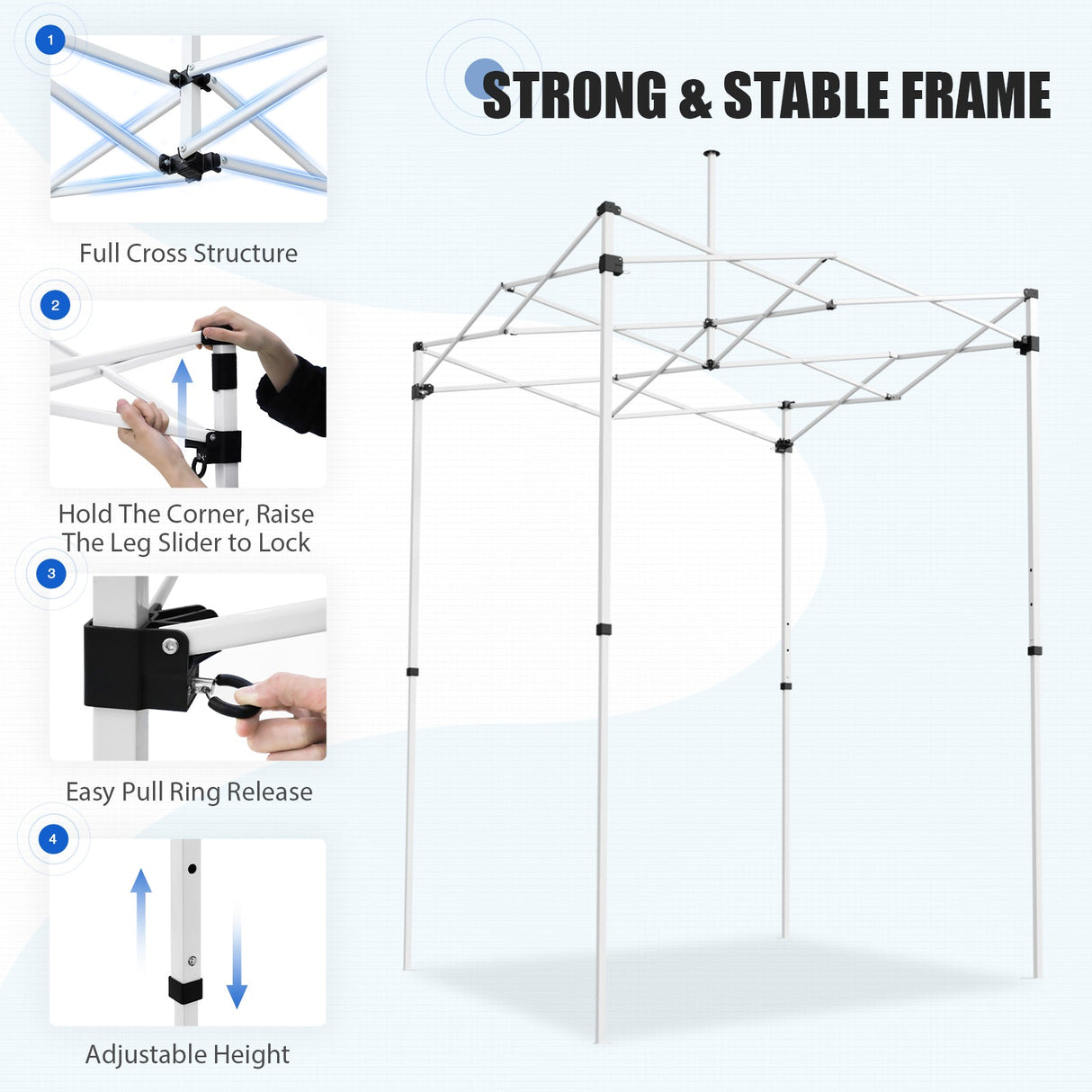 5x5 Instant Canopy with 4-Side Wall Panels - Eagle Peak®