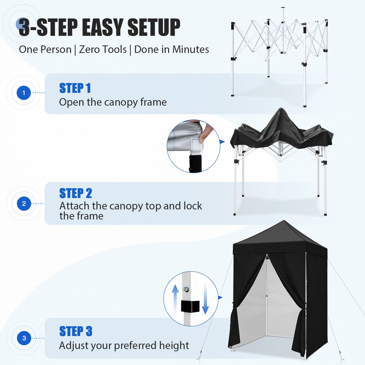 5x5 Instant Canopy with 4-Side Wall Panels - Eagle Peak®