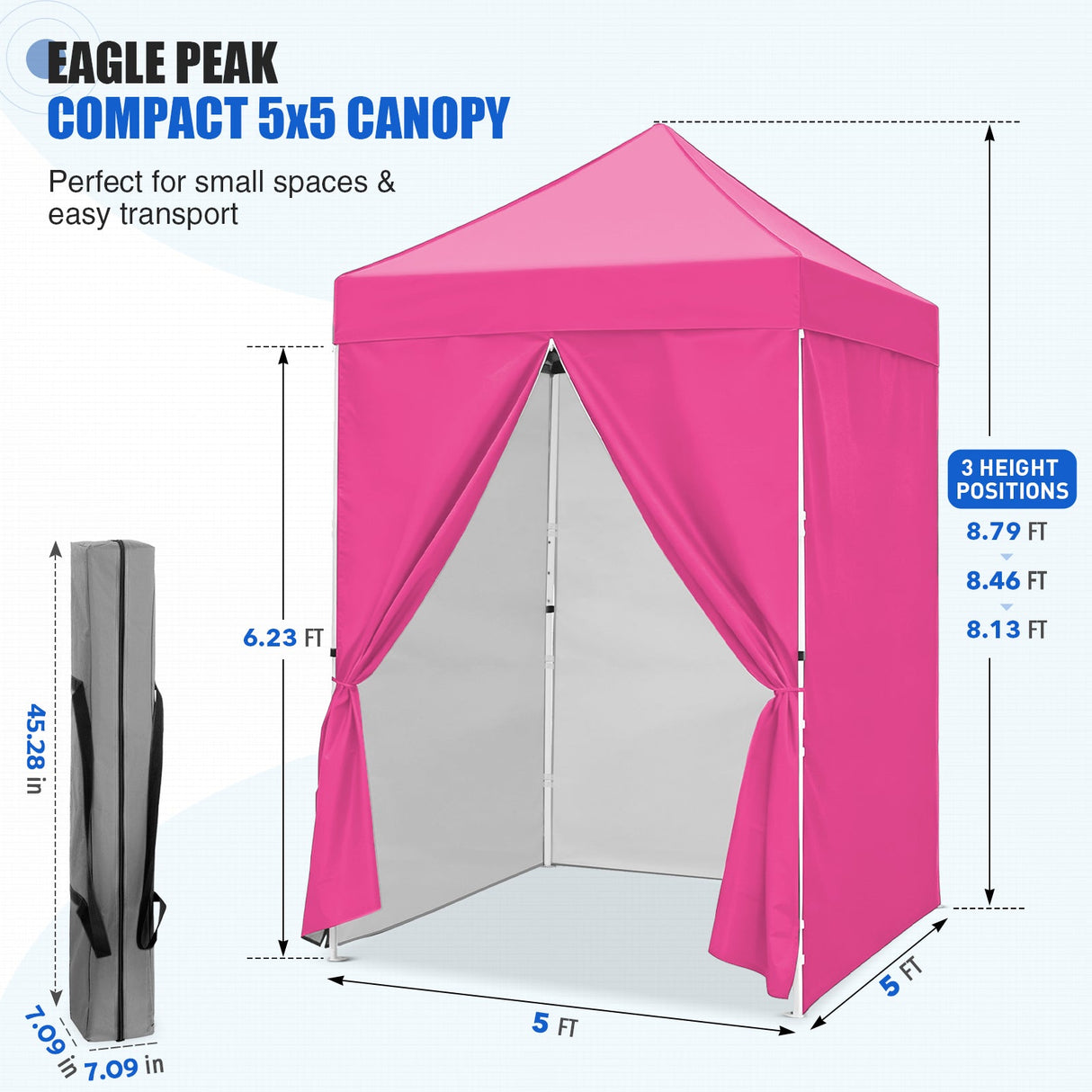 5x5 Instant Canopy with 4-Side Wall Panels - Eagle Peak®
