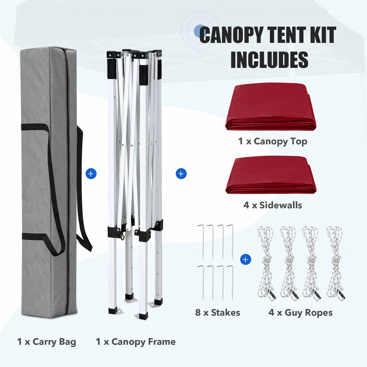 5x5 Instant Canopy with 4-Side Wall Panels - Eagle Peak®