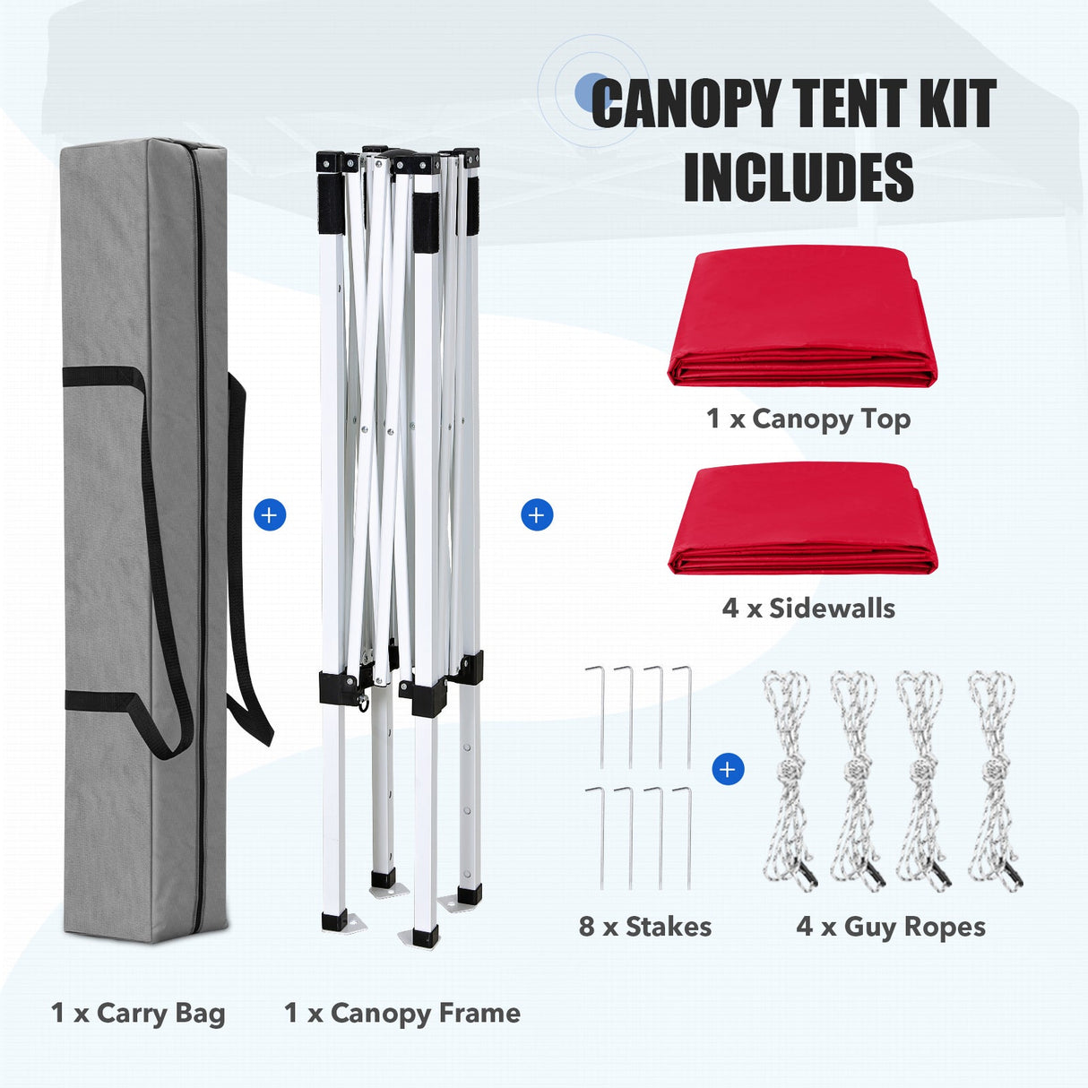 5x5 Instant Canopy with 4-Side Wall Panels - Eagle Peak®