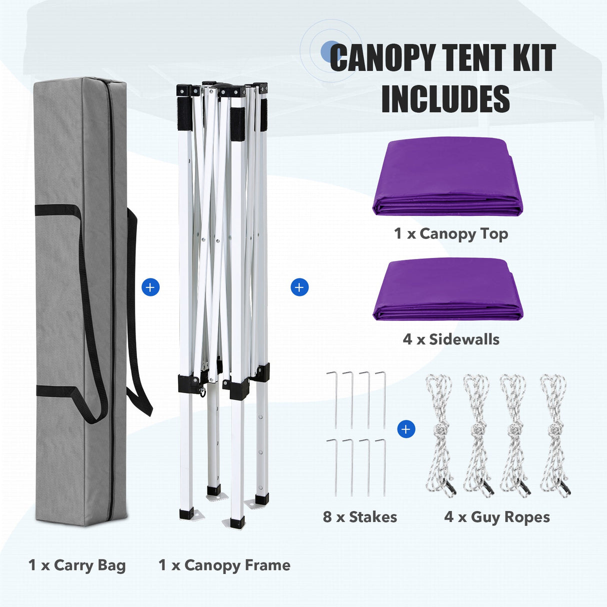 5x5 Instant Canopy with 4-Side Wall Panels - Eagle Peak®