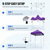 5x5 Pop Up Canopy Tent Instant Straight Leg Outdoor Canopy Easy Set-up - Eagle Peak®