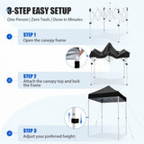 5x5 Pop Up Canopy Tent Instant Straight Leg Outdoor Canopy Easy Set-up - Eagle Peak®