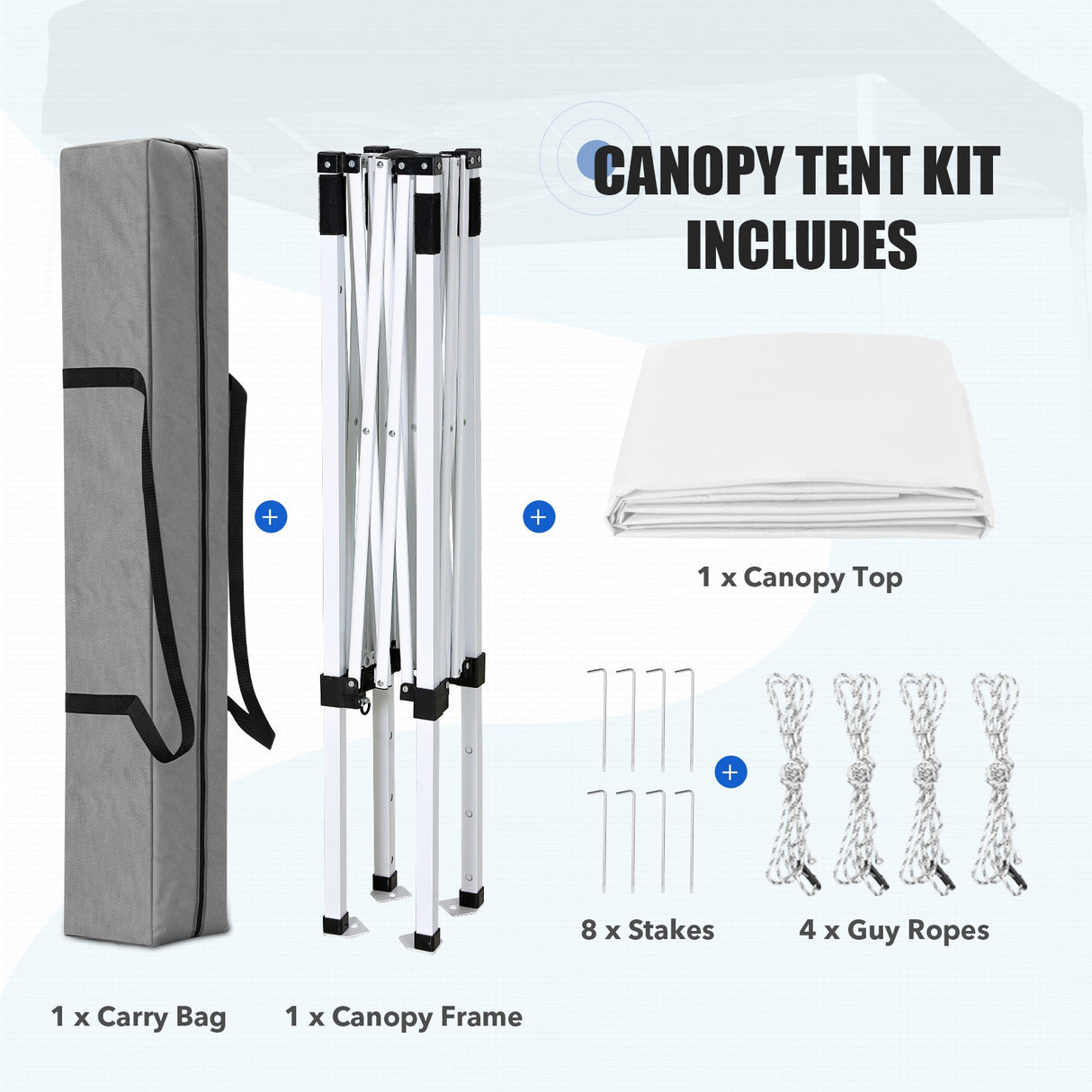 5x5 Pop Up Canopy Tent Instant Straight Leg Outdoor Canopy Easy Set-up - Eagle Peak®