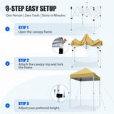 5x5 Pop Up Canopy Tent Instant Straight Leg Outdoor Canopy Easy Set-up - Eagle Peak®