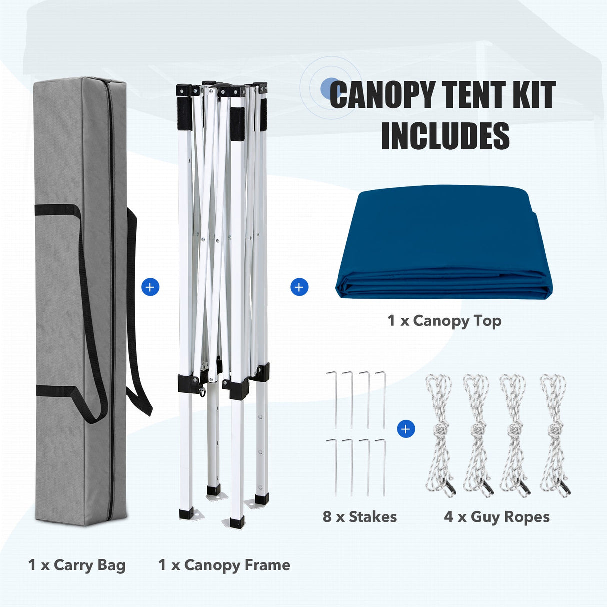 5x5 Pop Up Canopy Tent Instant Straight Leg Outdoor Canopy Easy Set-up - Eagle Peak®