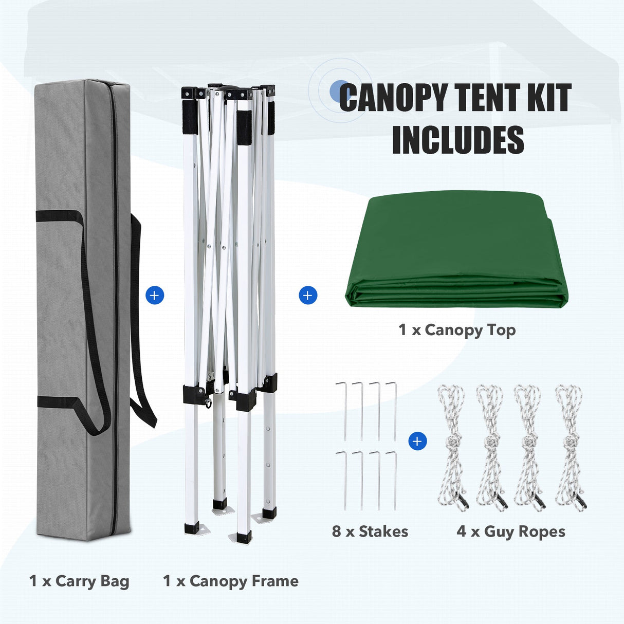 5x5 Pop Up Canopy Tent Instant Straight Leg Outdoor Canopy Easy Set-up - Eagle Peak®